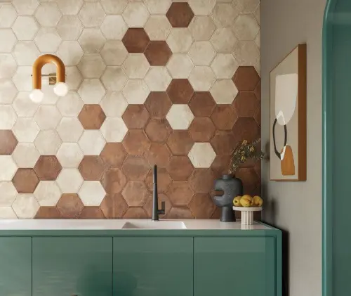 Emil ceramica Forme EMDM Esagona Rosato Naturale 21x18,2