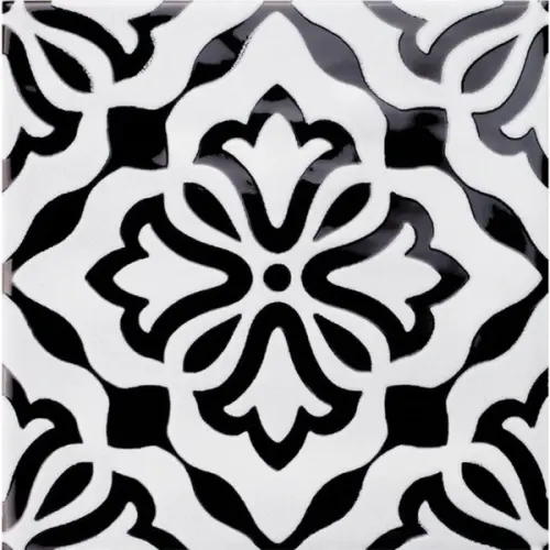 Quintessenza Ceramiche Genesi26 Antracite Lucido Deco 4 13,2x13,2