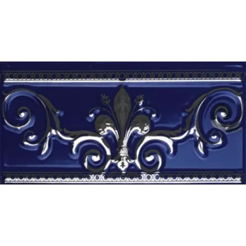 Ape ceramica Lord + Noblesse Cenefa Cobalto Silver 20x10