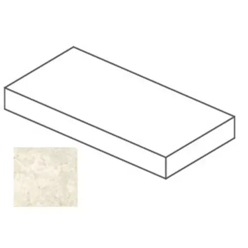 Impronta italgraniti I Travertini TR02LBA2BS Bianco Cross Cut Elemento L Angolare Sx 20mm 60x120x14