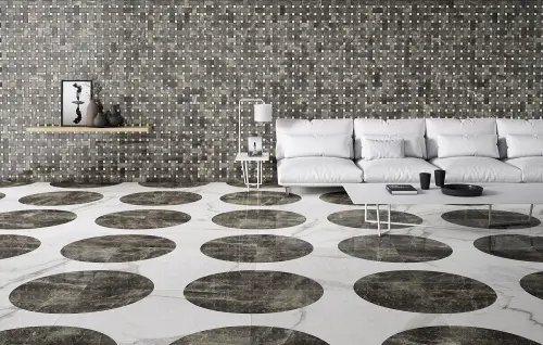 Apavisa Marble 8431940321450 Calacatta Pulido Mosaic 7x45 44.63x44.63
