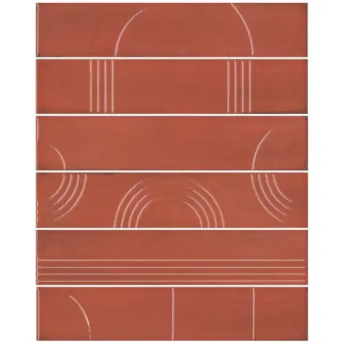 Kerama Marazzi Мажорель KMP3STA005RN6X Красный глянцевый (из 6 частей 6х28,5) 28,5x36