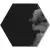Ribesalbes Geometry Hex Black Glossy 15x17.3