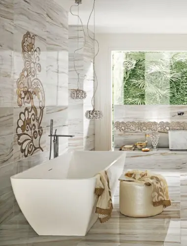Impronta italgraniti Marmi imperiali wall MM03BR Emperador Tuana Bordo 5x90