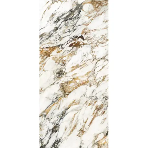 Delfone Hermes Golden Rimmed White Polished Спеченный камень 6mm 120x270