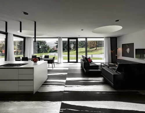 Floor Gres B &amp; W Marble 754463 Black Naturale Ret 30x60