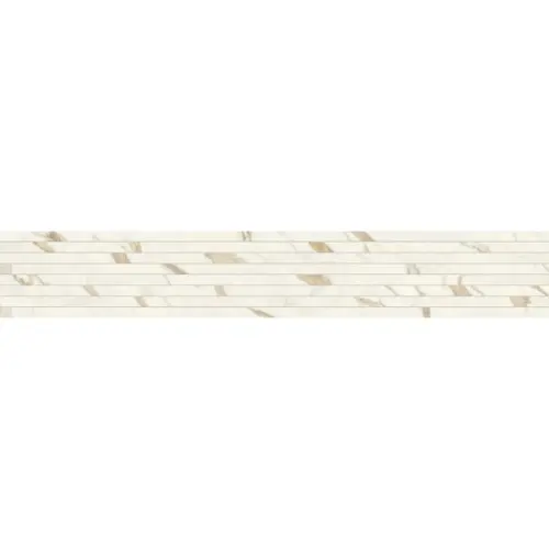 Impronta italgraniti Marble Touch MT01LT9 Calacatta Extra List Tratto 9mm 20x120 - керамическая плитка и керамогранит