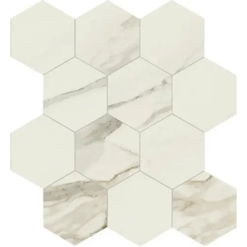 Caesar Anima ACKY Calacatta Composizione Esagono LP 28,5x33