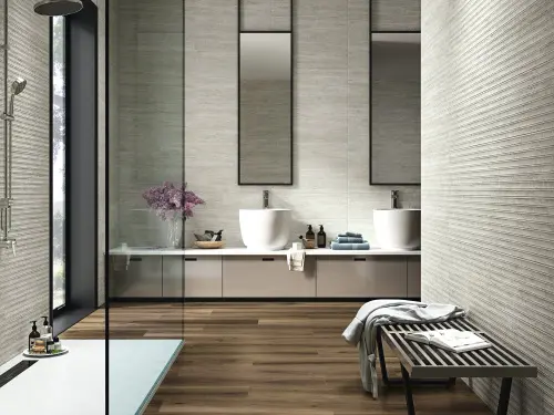 Ape ceramica Travertino Cenefa Sabba Matt Gold 8x25