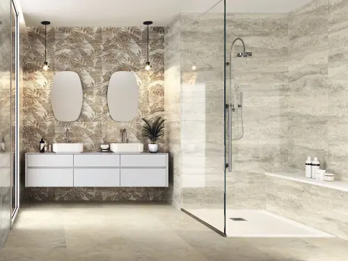 Ape ceramica Travertino Cenefa Sabba Matt Gold 8x25