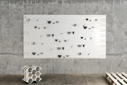 Quintessenza Ceramiche Genesi26 Antracite Lucido Deco 4 13,2x13,2