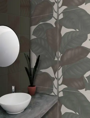Ornamenta Botanica BO60120LEC Leaves Calce Decoration 120x120