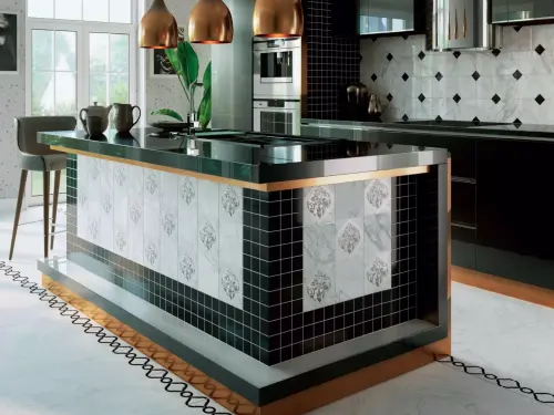 Kerama Marazzi Фрагонар ID89T Черный 1/4 Розона 30x30