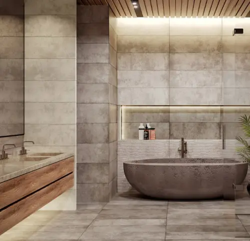 Eurotile Baltimore 852 Тёмный Рельеф Вертикальный 32,5x100 - керамическая плитка и керамогранит
