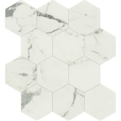 Caesar Anima ACKZ Statuario Composizione Esagono LP 28,5x33