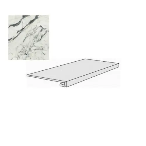 Rex Ceramiche Les Bijoux de Rex 767590 Calacatta Altissimo Blanc Gloss Gradino 33x120