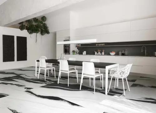 Floor Gres B &amp; W Marble 754463 Black Naturale Ret 30x60