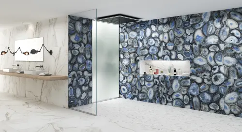 Apavisa Marble 8431940321450 Calacatta Pulido Mosaic 7x45 44.63x44.63
