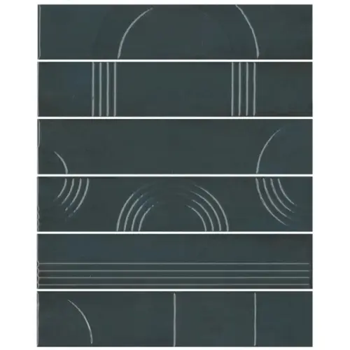Kerama Marazzi Мажорель KMP3STA008RN6X Зелёный тёмный глянцевый (из 6 частей 6х28,5) 28,5x36