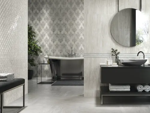Ape ceramica Travertino Cenefa Sabba Matt Gold 8x25