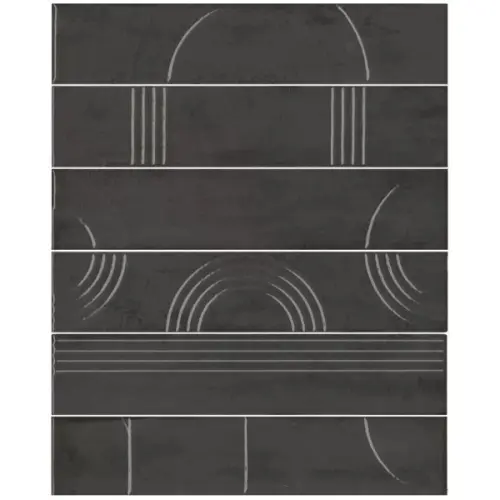 Kerama Marazzi Мажорель KMP3STA009RN6X Чёрный глянцевый (из 6 частей 6х28,5) 28,5x36