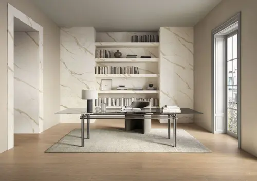 Impronta italgraniti Marble Touch MT01MB9 Calacatta Extra Muretto 9mm 30x30 - керамическая плитка и керамогранит