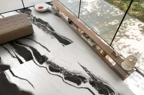Floor Gres B &amp; W Marble 754463 Black Naturale Ret 30x60