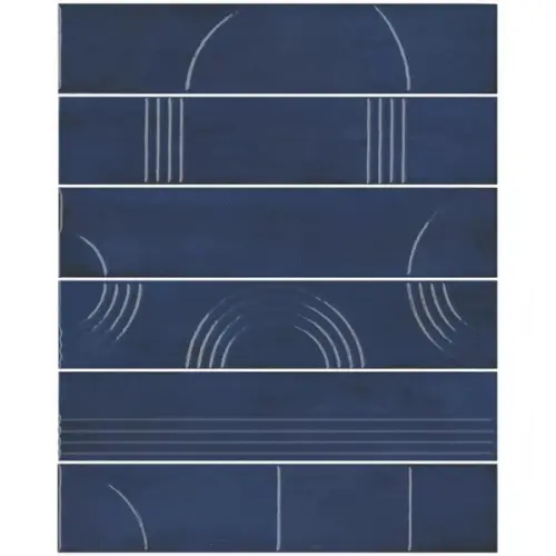 Kerama Marazzi Мажорель KMP3STA007RN6X Синий тёмный глянцевый (из 6 частей 6х28,5) 28,5x36
