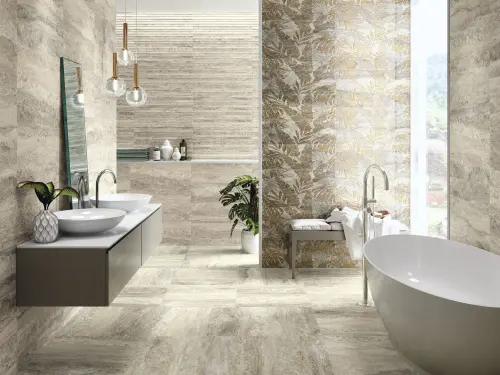 Ape ceramica Travertino Cenefa Sabba Matt Gold 8x25