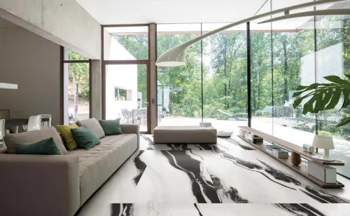 Floor Gres B &amp; W Marble 754463 Black Naturale Ret 30x60