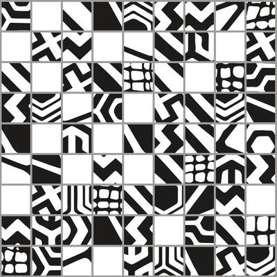 Settecento Moodboard 149021 Mosaico Mix 1 Black White 2.4x2.4 23,7x23,7
