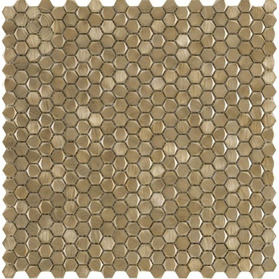 L`antic colonial Mosaics Collection L241713641 Gravity Aluminium 3D Hexagon Gold 30.4x31