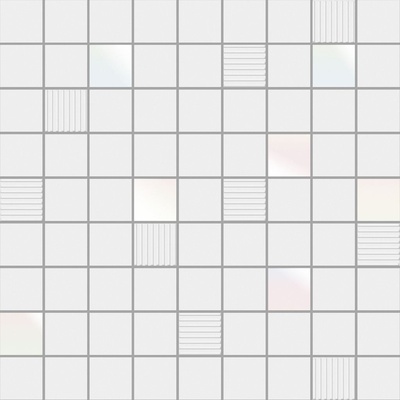 Ibero Black &amp; White Mosaico Cubic White 31.6x31.6