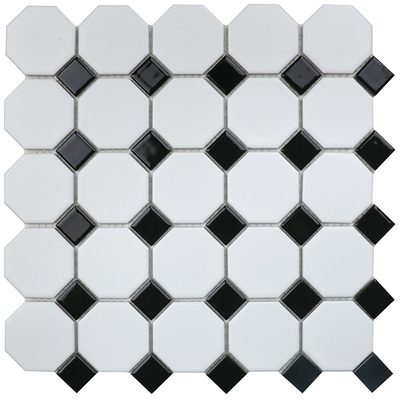 Starmosaic Homework IDLA2575 Octagon small White-Black Matt 29.5x29.5