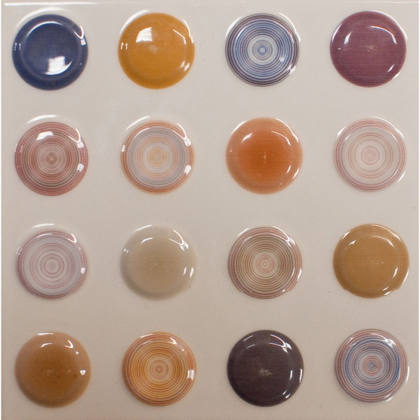 Mainzu Tissu Motif Bouton 15x15