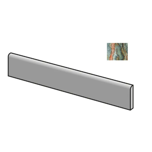 Sant Agostino Star CSABSOEY60 Battiscopa Onyx Emerald Kry 7,3x60