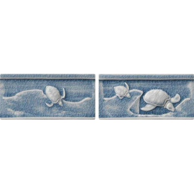 Settecento The Traditional Style 30526 Turtles A-B Light Blue Listello 7,5x15