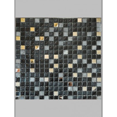 Keramograd Мозаика стеклянная с камнем Черная BXGS089 30x30