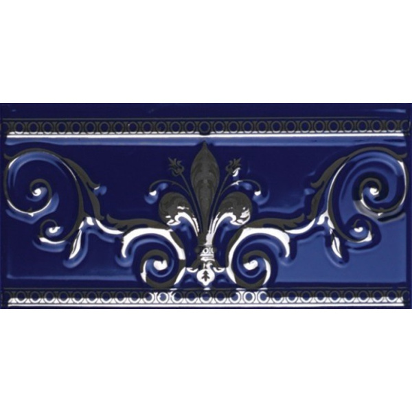 Ape ceramica Lord + Noblesse Cenefa Cobalto Silver 20x10