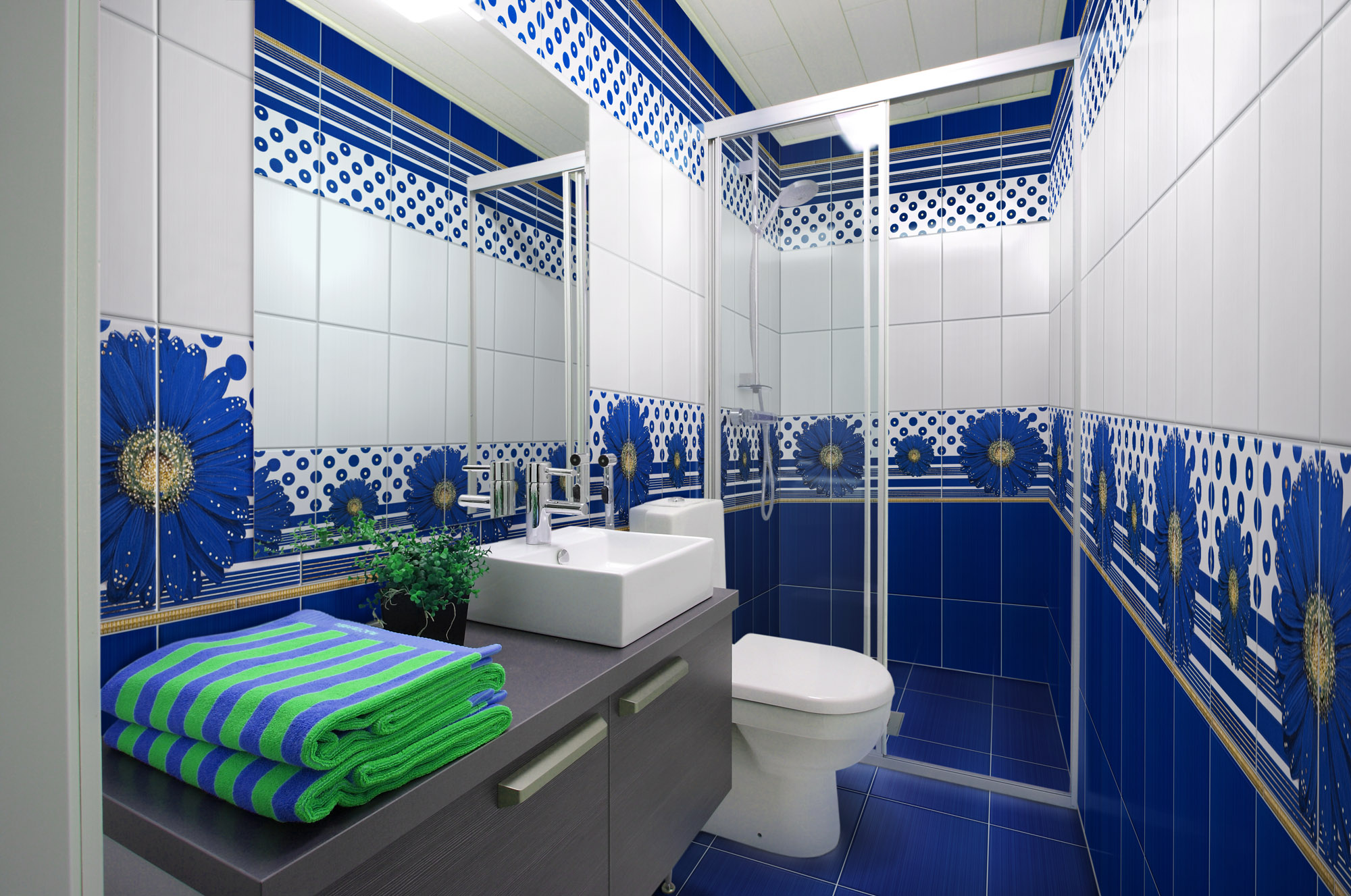 ванная комната синего цвета дизайн фото