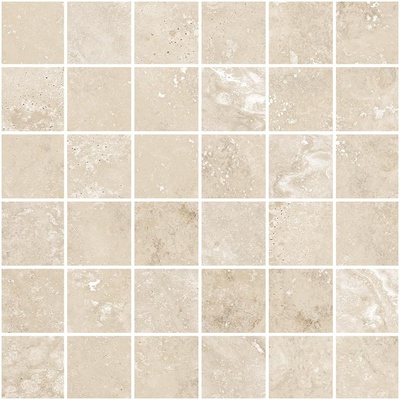 Monocibec Ceramiche Tradition 114107 Travertin Beige Mosaico 4.7x4.7 Naturale Rettificato Su Rete 30x30