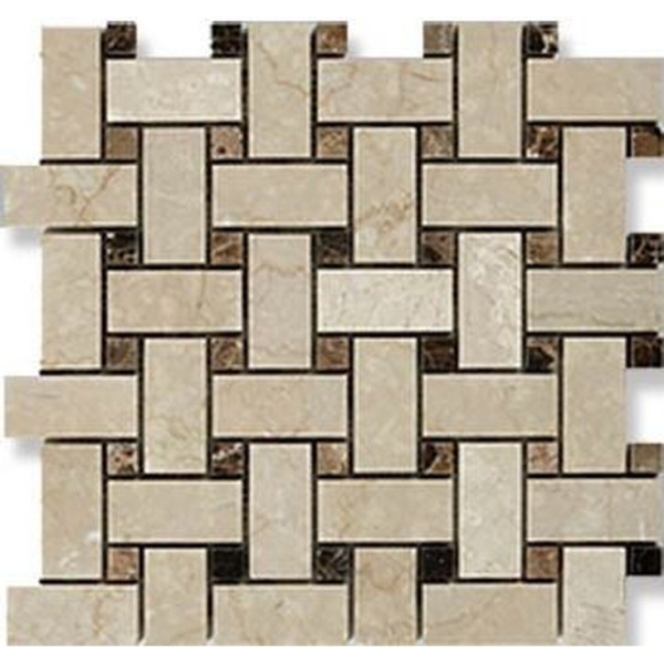 Art&Natura BASKET WEAVE Botticino Fiorito + Dark Imperador 30,5x30,5
