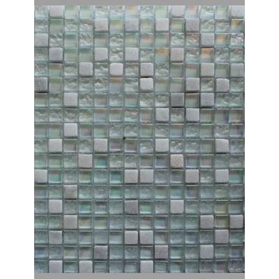 Keramograd Мозаика стеклянная с камнем Белая DGS018 30x30