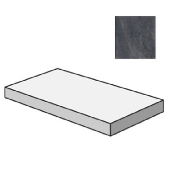 Sant Agostino Bergstone CSAGSBBL12 Gradone Angolare Sx Black 33x120