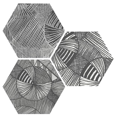 Apavisa North 8431940359736 Black Decor Hexagon 25x29