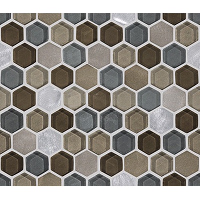 L`antic colonial Mosaics Collection L241711091 Fusion Hexagon Caramel Mix 29.5x25.5