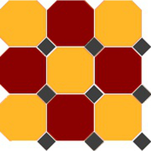 TopCer Octagon New Brick Red Ochre Yellow Black B 30x30