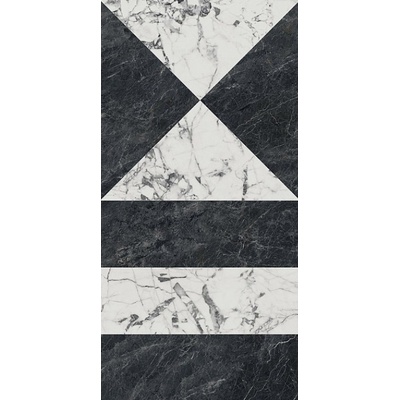 Kerama Marazzi Бьянко Неро SG565422R Белый Черный Лапатированный Обрезной 60x119,5