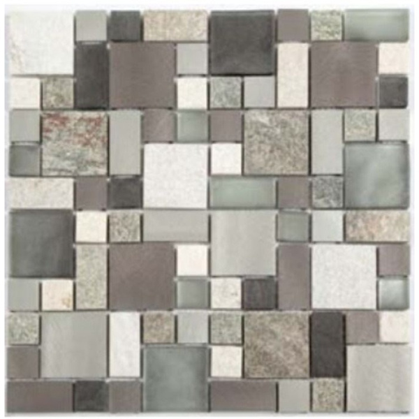 Moreroom Stone Mashup AG005 Glass Stone Aluminum Grey 30x30
