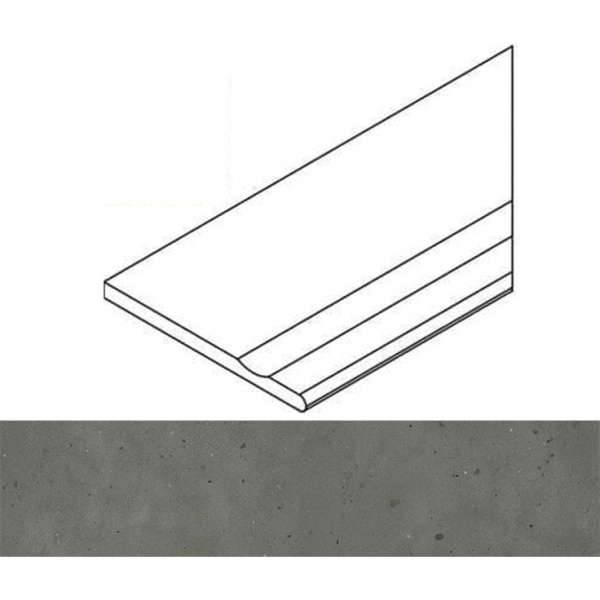 Italon Avantgarde (Авангард) 620090001157 Black Бортик С Выемкой Закруглённый Правый 20mm 30x120